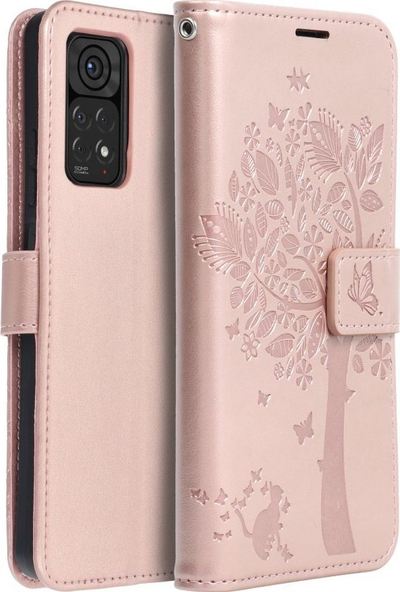 Këllëf telefoni Mezzo Book Mandala për Xiaomi Redmi Note 11 Pro, me portofol, rozë