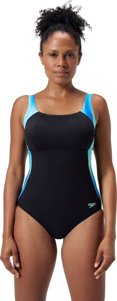 Kostum banje për femra Speedo LunaLustre, shaping, i zi turquoise