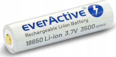 Bateri rikarikueshme EverActive Professional Lithium 18650, 3500mAh, micro USB, e bardhë
