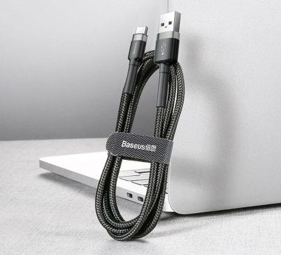 Kabllo USB Baseus CATKLF AG1, USB A në USB C, 0.5m, zi gri