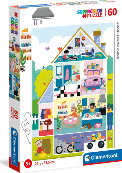 Puzzle Clementoni - Home Sweet Home, 60 elemente, +5 vjeç