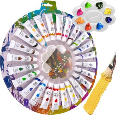 Set bojrash akrilike Maaleo 24725, 24 ngjyra, tuba 12 ml, shumëngjyrëshe