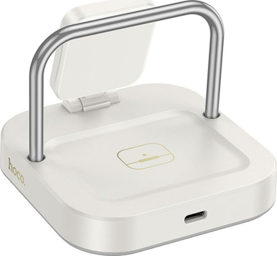 Karikues me valë Hoco CQ16A 3-në-1, 5W, për Apple Watch dhe telefon, i bardhë