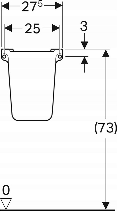 Gjysmë kolonë për lavaman Geberit Selnova, për lavaman 50 cm, e bardhë