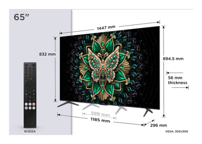 TV TCL C Series 65C69K, 65\", 4K QD MiniLED, Google TV, gri metalik