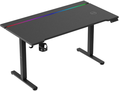 Tavolinë gaming Huzaro Hero 8.7 RGB, 140 x 70 cm, me ndriçim RGB, e zezë