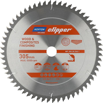 Disk sharre Norton Clipper, 305mm, 30mm, 60 dhëmbë