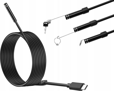 Kamerë inspektuese Xrec Endoscope, USB C, 1m, HD, IP67, e zezë