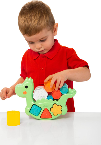 Lodër edukative Chicco ECO+ Sorter Puzzle Dino, 2n1, shumëngjyrëshe
