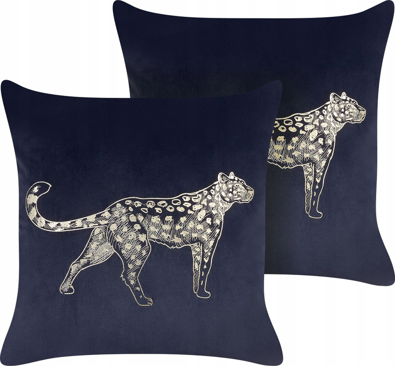 Set jastëkësh dekorativ MARULA Velvet, 45x45cm, motiv kafshe, i zi