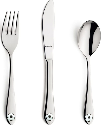 Set takëmesh për kalamaj Amefa Foot, 3 pjesë, çelik inox, argjendtë