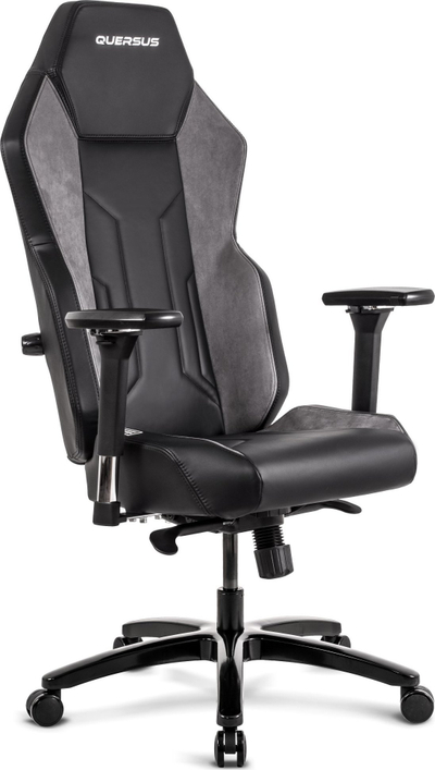 Karrige gaming QUERSUS VAOS.2.2 Titanium Grey, bazë alumini, ergonomike, e zezë e gri