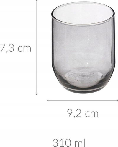 Gotë uji Paol eau low tumbler, 31 cl, xham, gri