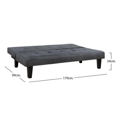 Divan shtrat HM3000.02, stof, 180x82.5x78 cm, gri