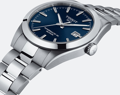 Orë për meshkuj Tissot Gentleman Powermatic 80 Silicon T127.407.11.041.00, e argjendtë