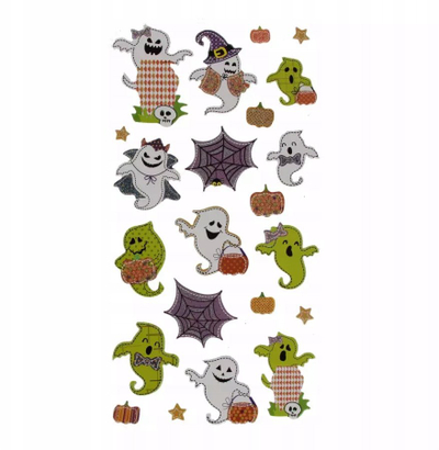 Ornamente vetëngjitëse dekorative Craft with Fun Eva Ghosts 572670, shkumëz EVA, për Halloween, të bardha