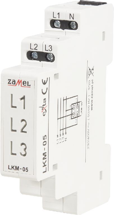 Indikator tensioni LED Zamel LKM-05-40, 230V AC, trefazor