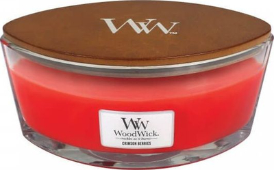 Qiri WoodWick Crimson Berries Ellipse, aromë festash, 80 orë djegie