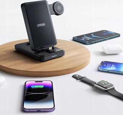 Stacion karikimi 4 në 1 Joyroom JR-WQS02, palosshëm, me USB, i zi