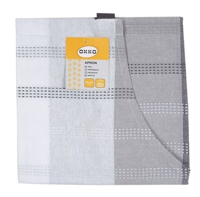 Përparëse kuzhine Domoletti OKKO APRON PMM/A14146R, pambuk, 64x80 cm, gri me vija