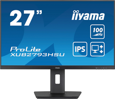Monitor iiyama ProLite computer, 27", 1920 x 1080, 100 Hz, i zi