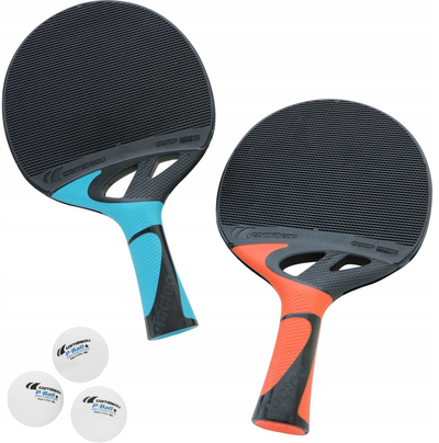 Set pingpongu Cornilleau Tacteo Duo Outdoor 455350, 2 paleta, 3 topa, shumëngjyrësh