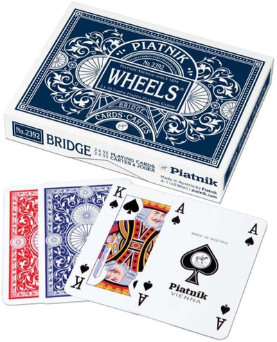 Карти за игра PIATNIK Double Cards Wheels, сет со 2 пакувања, пластични, шарени