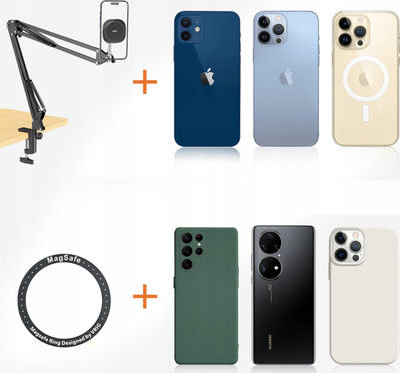 Magnet MagSafe Vrig Mg 09, dorezë dhe tripod për telefon, i zi