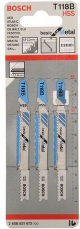 Tehe për sharrë pendul Bosch T118B, prerje metali, set 3 copë