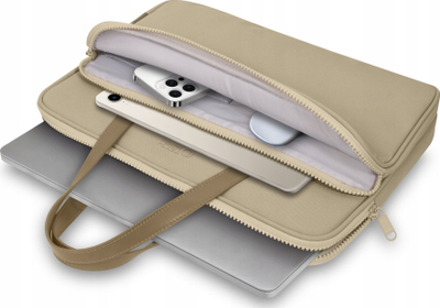 Торба за лаптоп Tech-Protect Carrying Bag, 13-14\", отпорна на вода, пуста беж