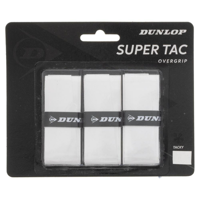 Overgrip tenisi Dunlop Super Tac, set me 3 copë, i bardhë