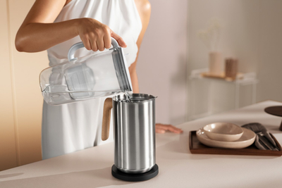 Ibrik filtri Brita Glass+1 Maxtra Pro, 2.5L, qelq borosilikat, gri