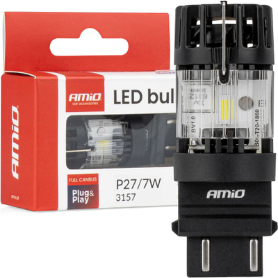 Llambë LED LumiTec 3157 P27/7W, 12V FULL CANBUS, e bardhë