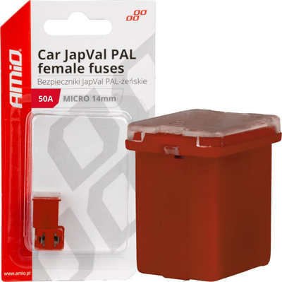Siguresë automatike AMiO 03455 PAL micro, 50A, set 2 copë, e kuqe