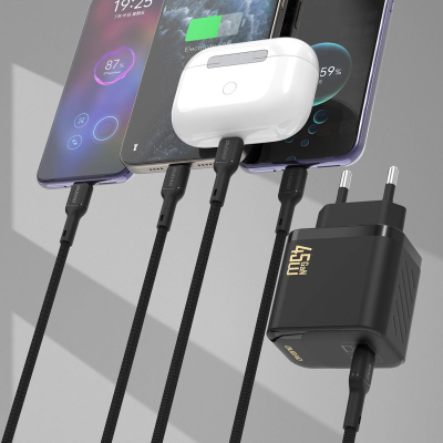 Karikues USB Dudao A28CEU, 45W GaN, USB C, i zi