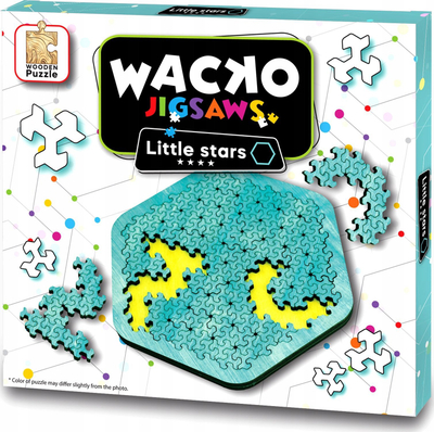 Loja puzzle Wacko Jigsaws Little Stars, bazë gjashtëkëndore druri, puzzle logjik për kalamaj 8+
