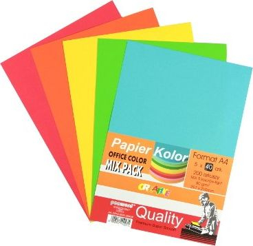 Letër zyre Pergam Office Paper A4, 80g, 200 fletë, me ngjyra të ndryshme