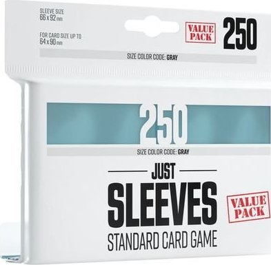 Mbështjellëse për letra loje Just Sleeves Standard, 250 copë, 66x92 mm, transparente, gri