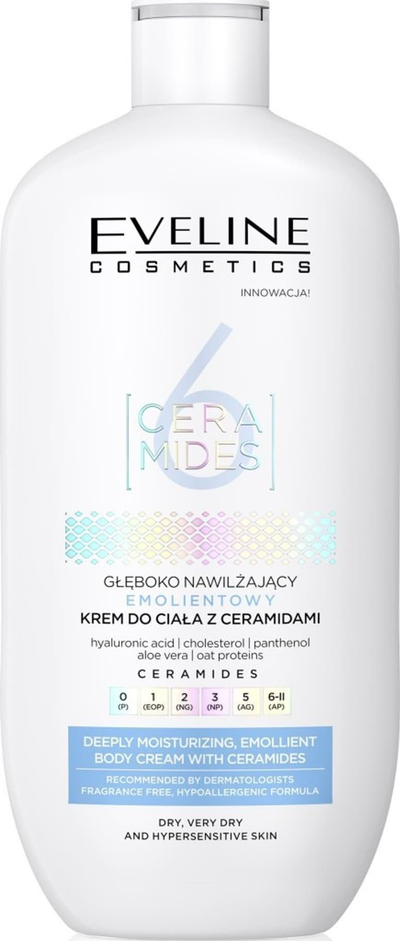 Krem trupi Eveline Cosmetics 6 Ceramides, për lëkurë të thatë, pa aromë, 350ml
