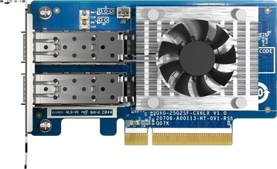 Kartë rrjeti QNAP QXG-25G2SF-CX6, 25GbE, PCIe Gen4, me 2 porta SFP28