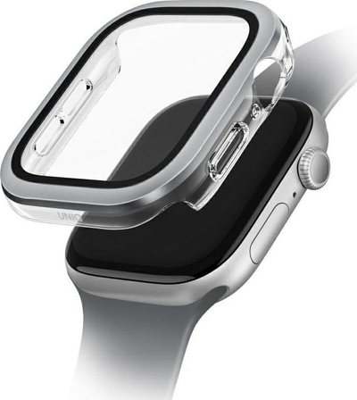 Заштита UNIQ Voute за Apple Watch Series 10 46mm, зацврстено стакло, сребрена