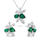 Set aksesorë për femra Brilio Silver sBS3558 Qafore + Vathë, të gjelbër