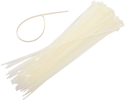 Lidhëse plastike AWTools, 3.6x250mm, 100 copë, e bardhë