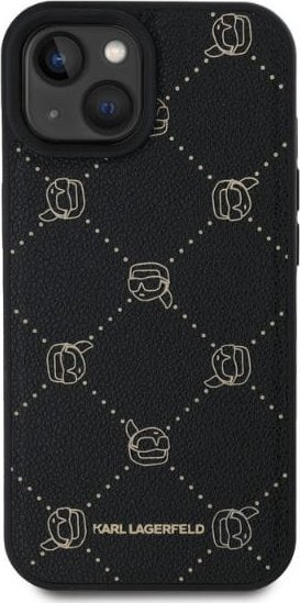 Mbrojtëse telefoni Karl Lagerfeld Karl Heads MagSafe, për iPhone 15, PU, e zezë