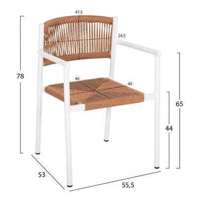Karrige Ster prej alumini 55,5x53x78Hcm (HM5786.11), bardhë/ bezhë