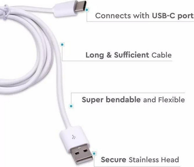 Kabllo V-TAC USB-A - USB-C (1_778201), 1.5 m, e bardhë