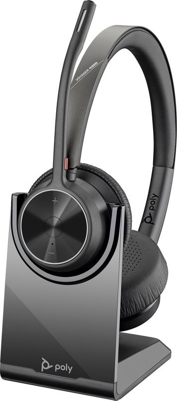 Kufje pa tela Poly Voyager 4320 UC, USB A, me bazë karikimi, e zezë