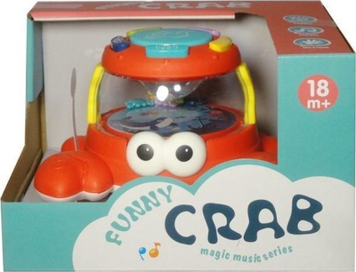 Lodër muzikore Swede Funny Crab Drum, për kalamaj 18+ muajsh, portokalli