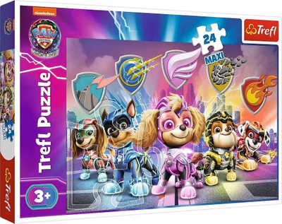 Puzzle për kalamaj TREFL Puppy Mission, 24 copa maxi, PAW Patrol Mighty Movie, shumëngjyrësh