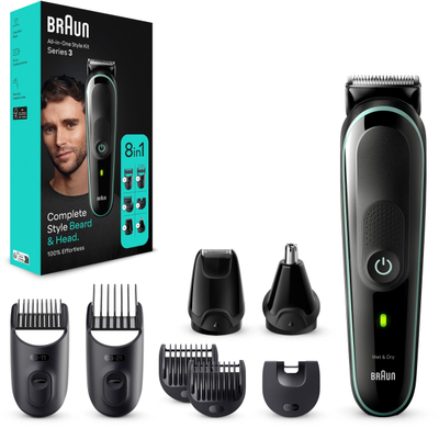 Makinë rroje Braun MGK3441 8w1, e zezë/ gjelbër